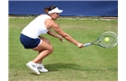 BIRMINGHAM, ENGLAND - JUNE 09:  Tamira Paszek of Austria returns a shot from Lauren Davis of United States on day one of the AEGON Classic Tennis Tournament at Edgbaston Priory Club on June 9, 2014 in Birmingham, England.  (Photo by Tom Dulat/Getty Images)